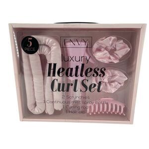 Envy Luxury Pink Heatless Curl Set 5pc Satin Rod TikTok Viral Gift